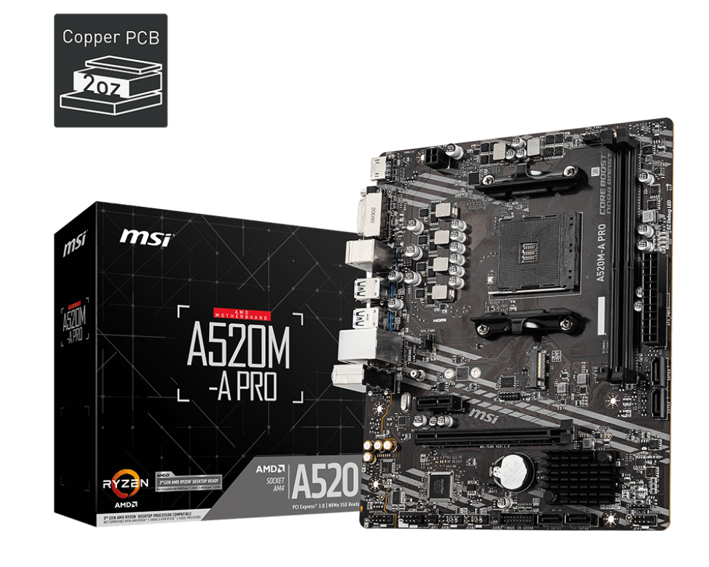 MSI A520M-A PRO AM4 SOCKET MOTHERBOARD