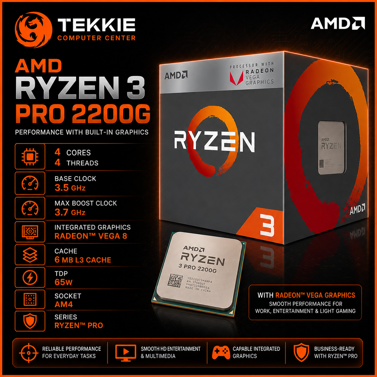AMD RYZEN 3 PRO 2200G