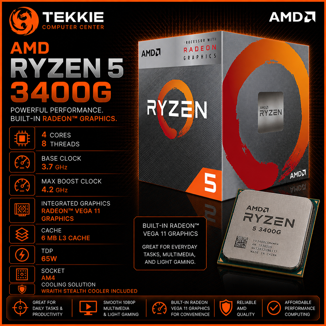 AMD RYZEN 5 3400G